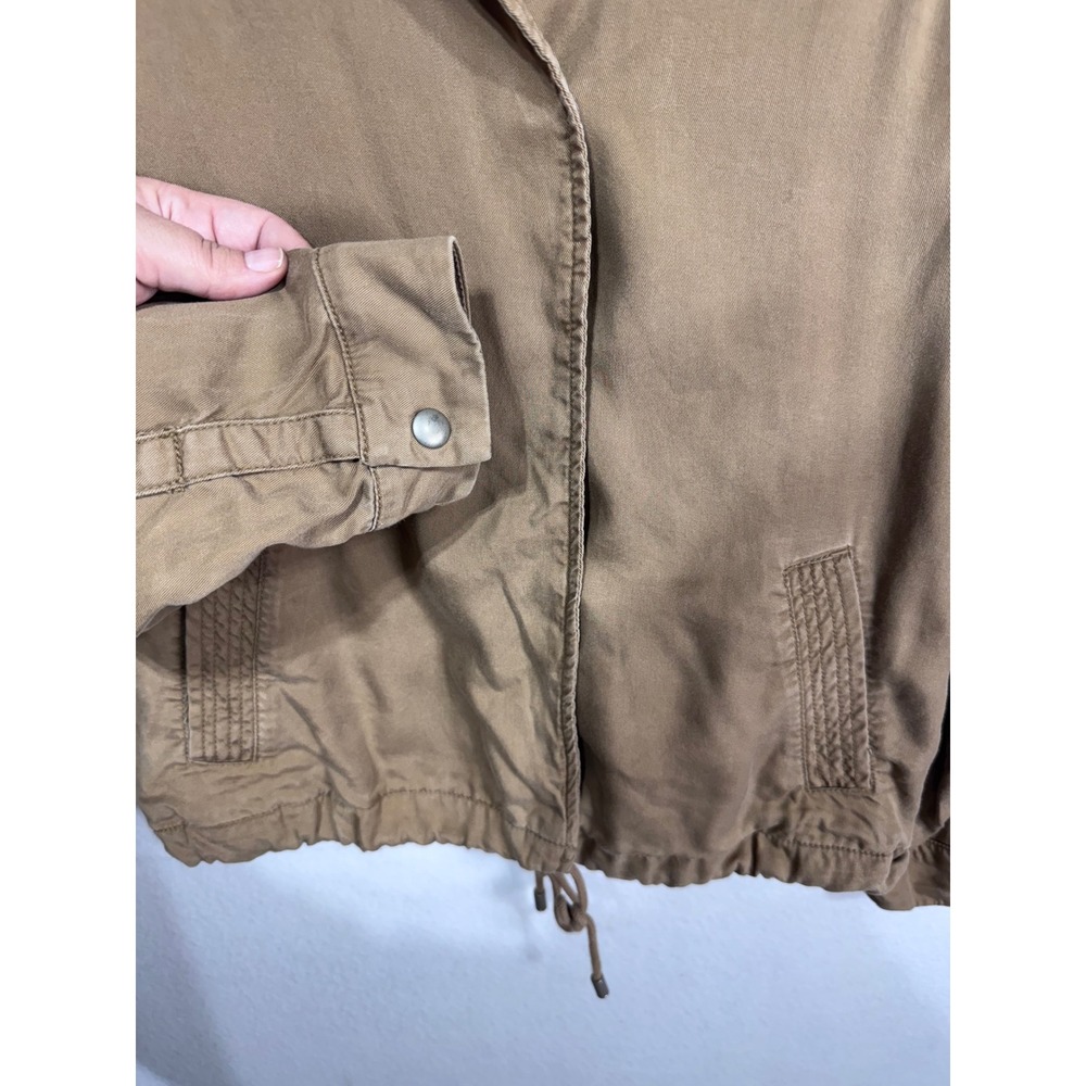Gap M Khaki Bomber Jacket Women's Lyocell Lightweight Button Up - Picture 4 of 7
